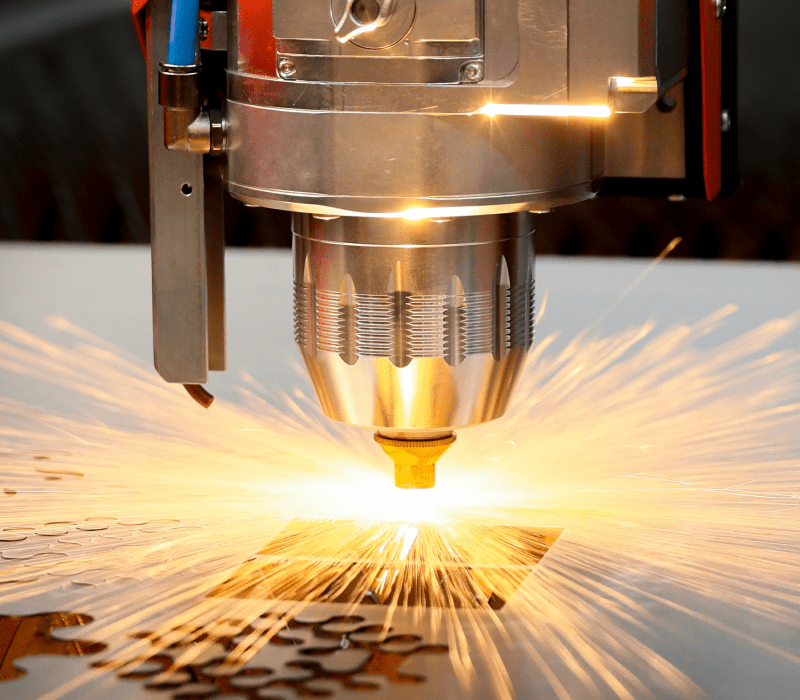 Precision laser cutting metal sheet